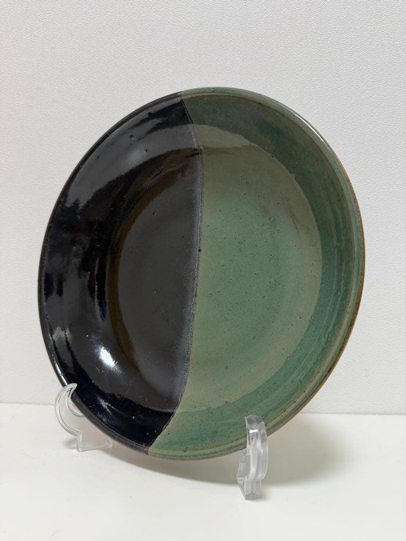 牛ノ戸焼　アンティーク　大皿　25cm 鳥取　染め分け　骨董品　民藝　中井窯