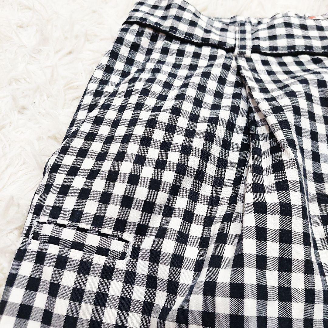 美品 BEAMS GOLF 洗える コットン ギンガムチェック ゴルフ パンツ