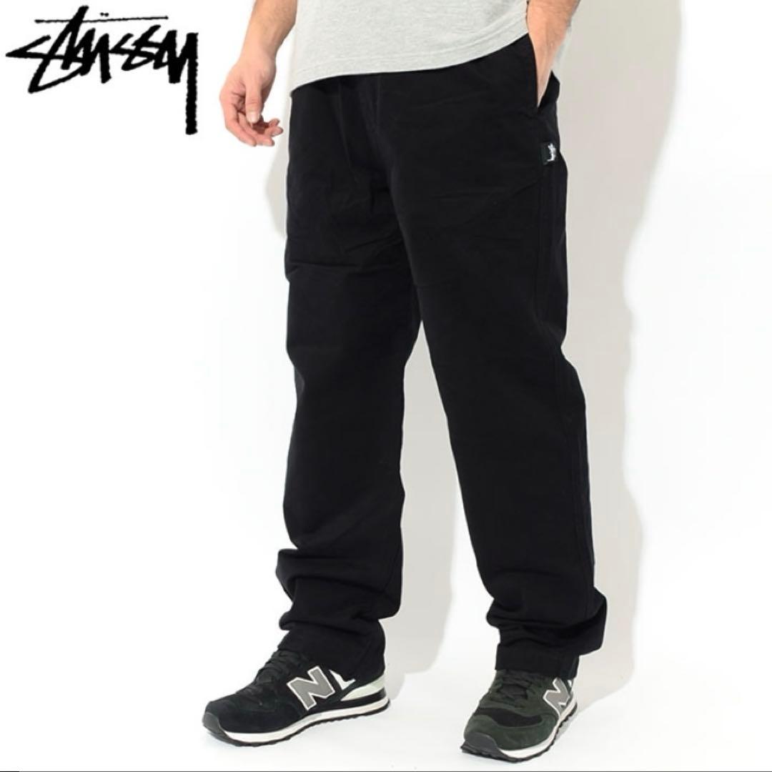 【美品】Stussy 黒 コットンパンツ　Ｓサイズ
